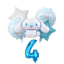 Conjunto de globos de Sanrio, Conjunto de globos con números de dibujos animados de Cinnamoroll, Globos de decoración para cumpleaños, aniversario y ceremonias de Cinnamoroll, Globos de decoración de fondo fotográfico de fiesta de Cinnamoroll, Conjunto de globos de lámina con números de Cinnamoroll