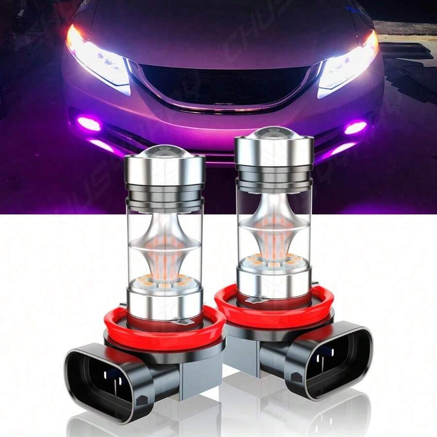 XWQHJW 2* H11  H9 LED Bulbs Pink Purple Super Bright Fog Lights High Power - mặc định - Xem 1