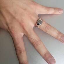 Men's Minimalist Small Round Silver Ring In 316L Stainless Steel - Bạc - Xem 5