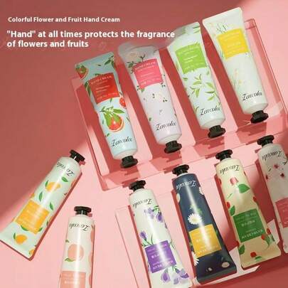 1/5/10pcs Crema de manos con fragancia de flores para el cuidado de las manos, crema hidratante de esencia vegetal, Color aleatorio, 30g, 1 unidad