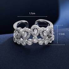 1 szt. luksusowy pierścionek z koroną w stylu vintage, elegancki pierścionek niszowy dla kobiet