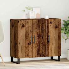 vidaXL Credenza in legno antico 90 x 34 x 80 cm, in materiale legnoso - Giallo - Visualizzare 1