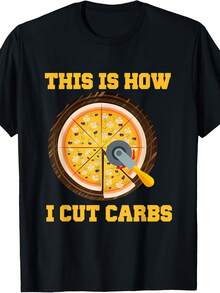 This Is How I Cut Carbs - Funny Pizza Diet T-Shirt - 款式8 - 查看 1