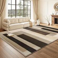 1pc Fluffy Modern Area Rug, Suitable For Living Room, Bedroom, Dining Room, Office, Washable Carpet, Machine Washable Rug, Abstract Pattern Washable Area Rug, Non-Slip Backing, Brown - Multicolor - View 4