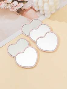 4 pezzi - Specchio per il trucco a forma di cuore, specchio portatile per studenti, specchio tascabile da viaggio, specchio per il trucco a forma di cuore, trucco, economico, decorazione per la stanza, specchiera, viaggio, camera da letto, accessori per il trucco, specchio, specchio per il trucco, mini specchio, specchio per il trucco, specchio piccolo, specchio a mano, economico, riempimento calze, trucco, strumenti per il trucco, roba economica, regali, regali per donne, regali di Natale