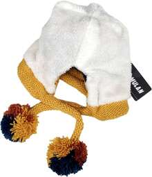 Gorro de invierno peruano para mujeres con orejeras, gorro de esquí de sherpa, gorros de nieve de punto forrados de lana con 3 pompones - M8375-zangqing - Ver 9