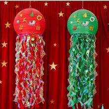 Set de 3/6/16 piezas, Decoraciones de fiesta con tema navideño, Linternas de papel plegables hechas a mano con tema de en rojo, verde y blanco, Set de linternas de papel tipo abanico, Pompones de papel de seda, Decoraciones para fiesta de Navidad, Decoración de habitación, Decoración de sala de estar, Decoración de patio, Adecuado para decoración navideña, Año Nuevo