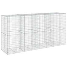 vidaXL Gabione Mit Deckel 400x100x200 Cm, Verzinktes Eisen - Silver - View 5