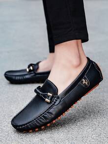 1 Pair Men's Loafers, Summer New Fashion Plus Size Men's Handmade PU Leather Loafers, Casual Driving Flat Slip-On Shoes, Luxury Comfortable Moccasins, White Loafers For Men Size 37-48, Father's Day Gift - Black - View 16
