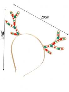 1pc Metal Deer Horn Rhinestone Headband, Suitable For Women Christmas Costume Accessories Gift