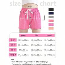 - Paquete de 6 pantalones cortos para correr de ajuste para nias, rendimiento activo, pantalones cortos deportivos de verano con bolsillo con cordn para nios - 6-7 Años + Negro, gris, azul marino, rosa, rosa fuerte, naranja - Ver 3