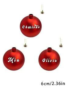 Boules de Noël personnalisées, Boules de Noël avec nom personnalisé, Boules de Noël, Décorations de Noël personnalisées, Boules de Noël avec nom de famille, Boules de Noël personnalisées pour le Père Noël secret/Ornements d'arbre de Noël avec nom personnalisé/Ornements avec nom personnalisé/Cadeaux de Noël pour la famille ou les amis, couleurs aléatoires