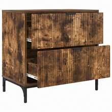 vidaXL Nachttisch Räuchereiche 63,5 x 36 x 61 cm Holzwerkstoff - Gelb - Übersicht 5