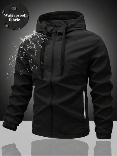 Jachetă bărbătească cu design cu glugă, închidere convenabilă cu fermoar, stil simplu, dar stratificat. Croială slim fit, potrivită pentru ieșiri zilnice, întâlniri casual și alte ocazii.