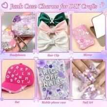 330 Pcs Junk Phone Case Charms 26 Pcs A - Z Alphabet Letter Charm, Mix White Flower Bow Heart Pearls Flatback Resin Charms Letter Junk Cases Kit Crafts - Bộ 7 - Xem 7