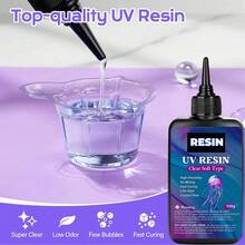 100g/200g/300g/400g UV Resin, Transparent, Low Odor, Self-Leveling, Suitable For DIY Crafts And Jewelry Making