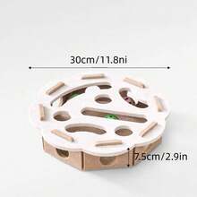 1pc Interactive Cat Toy - Puzzle Box Game With Felt Maze & Bell, Enriching Toy Design, Sturdy For Scratching, Hunting & Exercise Activities, Suitable For Indoor Kittens - Multicolor - View 2