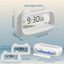 1 pièce Réveil numérique, affichage miroir lumineux, horloge de bureau, affichage de l'heure, décoration autoportante, affichage numérique LED, alimenté par USB, affichage de la température, luminosité réglable, fonction date, cadre arqué rectangulaire, matériau ABS, tension de fonctionnement ≤36V (pile non incluse)