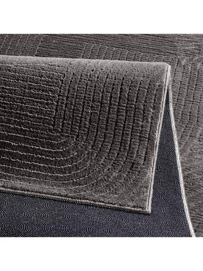 Taracarpet Short Pile Boho Sk Polyester Vloerkleed In 3D Look, Washable, Easy To Clean Robust, Ideal Living Room, Bedroom Children's Also As Bath Mat, Anthracite Waves, 050 080 Cm view 10