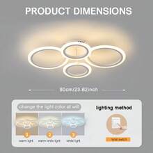 3-Color LED Ceiling Light, Switch Control, Easy Installation, Suitable For Bedroom, Living Room, Hallway, Foyer, Kitchen, Dining Room, Office And Other Indoor Lighting Decoration - Multicolor - View 8