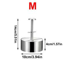 1个不锈钢汉堡压模，高度可调节，不粘涂层 - 手动肉饼制作器，适用于自制汉堡、三明治和烤肉饼 - 经久耐用