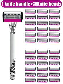 Men's Manual Safety Shaver, With 6 Layers Of Sharp Blades, Smooth Shaving, Ergonomic Manual Labor Knife Holder Design, Providing A Refreshing Shaving Experience. This Is A Men's Shaving Tool That Is Easy To Clean And Install, Affordable, And Durable.