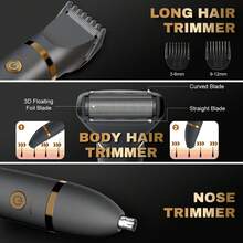 Hatteker Scttomon Ball Shaver For Men, 3-In-1 Multifunction Body Hair Trimmer & Pubic Shaver With Titanium Blades (No Nicks!), IPX7 Waterproof Electric Razor, LED Display, Wet/Dry - Grey - View 2