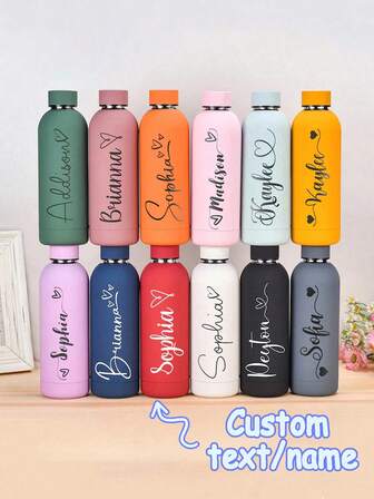 1 pieza Vaso aislado personalizado de 17 onzas, texto personalizable, botella de agua de acero inoxidable con aislamiento al vacío, taza de viaje grabada, playa, taza de café de metal, mantiene caliente/frío, fácil de limpiar, de moda y único, regalo ideal para ella, novio, novia, papá, mamá, familia, amigos, compañeros de trabajo, adecuado para cumpleaños, graduación, boda, inauguración de la casa, hogar, oficina, vacaciones