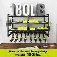 Power Tool Organizer-8 Drill Holder Wall Mount,Metal Power Tool Storage Rack UK - Default - View 5