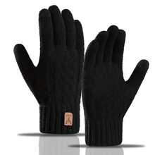 1 Pair Thickened Thermal Lined Knitted Gloves, Suitable For Both Men And Women During Autumn And Winter, Ideal For Driving, Cycling, Skiing, And Everyday Outdoor Activities, Making A Practical Small Gift For Holidays Or Birthdays. - Multicolor - View 11