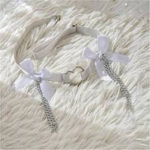 Gothic Tassel Leg Chain Bow Tie Thigh Leg Chain Women Festival Wraps Garter Elastic Thigh Body Chain Women - 白色 - 查看 5