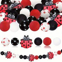 3/22pcs Ladybug Series Silicone Bead Set, Suitable For Jewelry Accessories DIY - Multicolor - View 7
