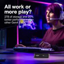 Crucial P310 SSD 1TB PCIe Gen4 NVMe M.2 2280 SSD Interno Gaming, Fino a