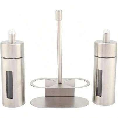 Aceitera y Vinagrera,Olla de acero inoxidable a prueba de fugas, botella de aceite de soja, vinagre de condimento, vinagre