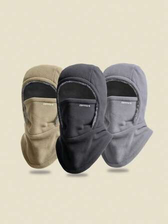 1pc Unisex Warm Thermal-Lined Windproof Earflap Hat, 2-In-1 Detachable Face Mask, Fashion All-Match Design Accessories For Winter Winter Head Warmer