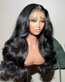 250% Density 13x6 HD Lace Front Wig Body Wave Lace Front Wigs Human Hair 100% Brazilian Human Hair Wig Natural 13X4 5x5 Glueless Full Edges Lace Pre-Plucked Lace Wig With Baby Hair For Women Ear To Ear Swiss HD Lace For Natural Looking Halloween Season - Natural Black - 查看 1