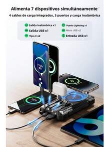 Solar power bank, 20000mAh portable Type-C solar power bank, suitable for all mobile phones, waterproof battery pack, outdoor external backup power charger, three output/LED flashlight, very suitable for camping trips - Negro - Ver 3