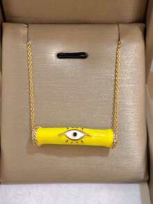 1 Pc Colorful Evil Eye Charm Necklace For Women Stainless Steel Chain Necklace Daily Party Jewelry Christmas Gifts