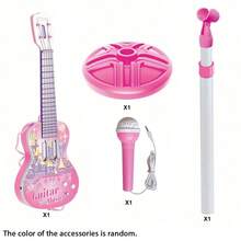 Fashionable Children's Microphone Set, Includes Stand, Karaoke Accompaniment, Musical Instrument, Educational Toy, Electronic Music Equipment, Suitable For Boys And Girls, Birthday Gift, Multifunctional Party Gift Set - Multicolor - View 16