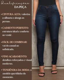 Shein Women's Skinny Jeans High Waist Butt Lifting Basic Premium Plain Fabric With Lycra - 藍色 - 查看 7