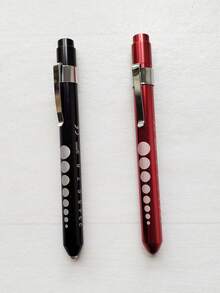 2pcs/3pcs Medical Pen Light, Reusable LED Medical Pen Flashlight With Pupil Scale Measuring Tape And Ruler For Nursing Students, White Light, Warm Light For Nurses, Students, Doctors Daily Use Pocket Nurse Aluminum Pen Light ,Dry Battery Power Supply(Batteries Not Included),Birthday Gifts, Graduation Season Gifts