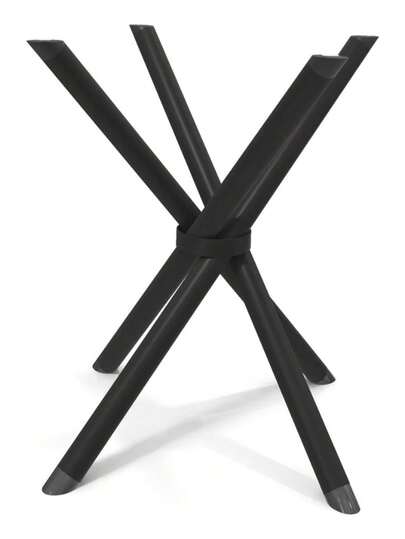 Base de Mesa Pé de Mesa Palito Reforçado Estilo Industrial Aço Preta para Mesa Redonda ou Quadrada
