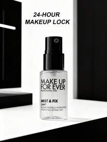 Make Up For Ever Format de călătorie CEL MAI VÂNDUT Spray hidratant MIST & FIX 24HR 10ml/0.35oz Spray hidratant Un spray microfin, fără alcool, infuzat cu acid hialuronic și aloe vera, care fixează machiajul, sporește strălucirea și crește hidratarea timp de 24 de ore.
