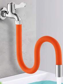 1pc Faucet Extension Pipe, Telescopic Filter Splash-Proof Universal Hose, Extended General Water Pipe, Bent Splash-Proof Shaped Pipe