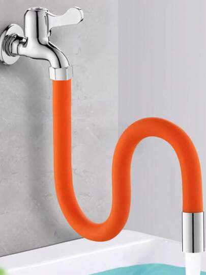 1pc Faucet Extension Pipe, Telescopic Filter Splash-Proof Universal Hose, Extended General Water Pipe, Bent Splash-Proof Shaped Pipe