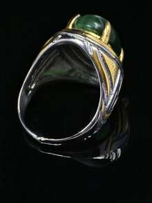 1 pieza Anillo vintage de acero inoxidable con piedra natural, anillo apilable para nudillos/medio dedo para mujeres/niñas, adecuado para uso diario, regalo para amante, amigo, familia, hermana, cumpleaños, graduación, fiesta, vacaciones