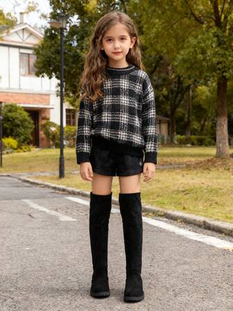 1 Pair Classic Fashion Over-The-Knee Boots, Suitable For Daily Wear And Vacation, Girls High-Top Boots