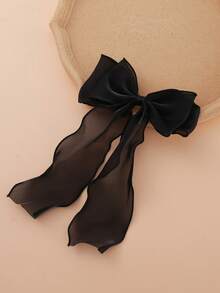 مشبك شعر كبير بشكل فراشة من الشبك الأسود، قطعة شعر ناعمة أنيقة للربيع، للمدرسة والجامعة والفساتين والشتاء، اكسسوارات شعر للنساء - أسود - مشاهدة 13