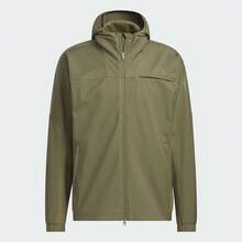 Adidas 男士轻量运动粘合羊毛连帽防风夹克，休闲运动连帽夹克 KA1305 - 綠色 - 查看 1