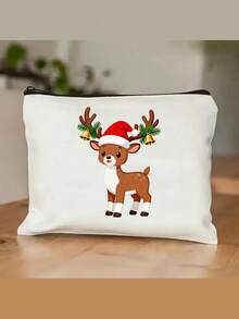 Estuche de maquillaje navideño elegante | Patrón de un solo lado | Regalo minimalista de varios estilos - Multicolor - Ver 7